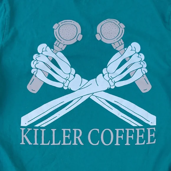 Dutch Bros Killer Coffee Wolf Long Sleeve Green Top Adult Medium Employee - Picture 6 of 6